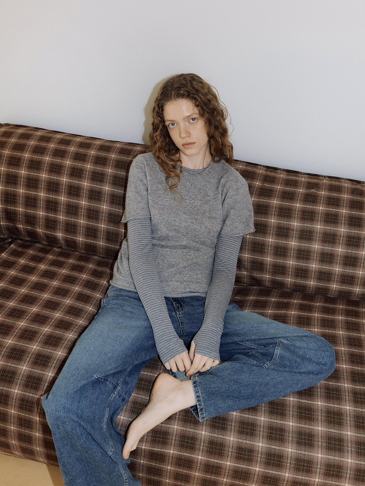 Rib Stripe Long Sleeve - Gray 2