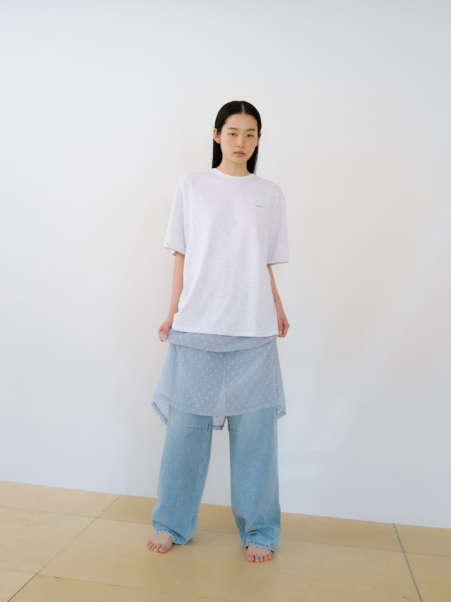 Dot Printing Short Sleeve - Light Gray