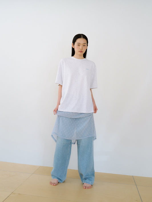 Dot Printing Short Sleeve - Light Gray