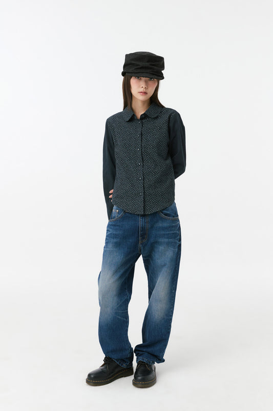 PATTERN MIX COLLAR SHIRT, FLORAL