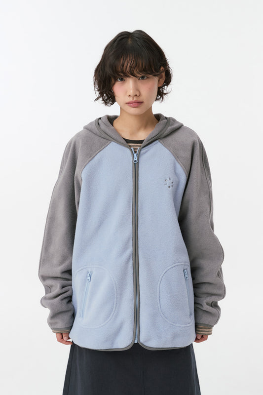 MINI LOGO FLEECE ZIP-UP, SKY BLUE