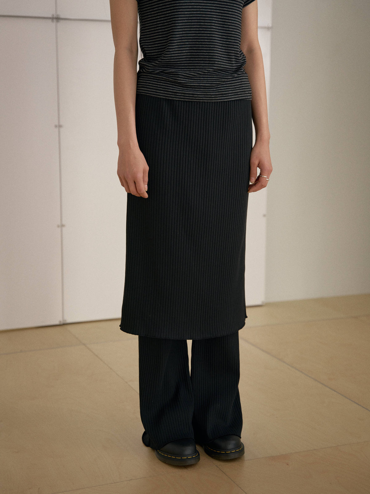 Lino Rib Skirt - Black 10