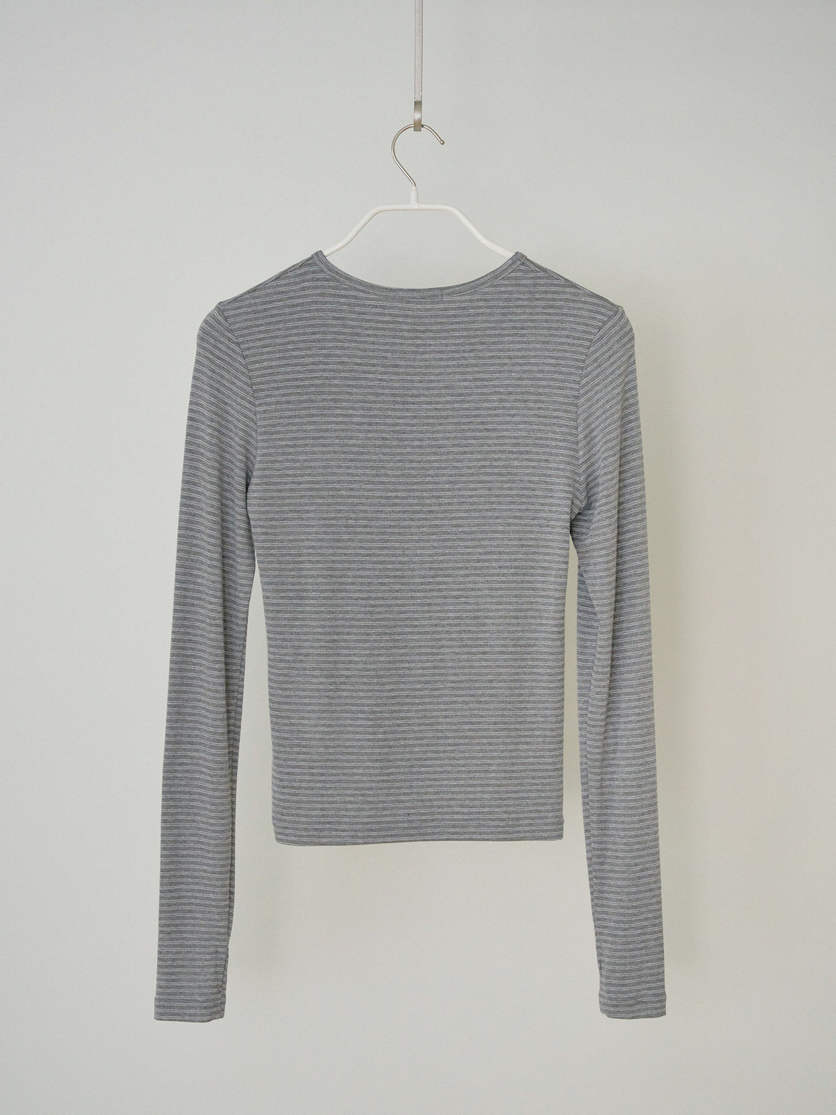 Rib Stripe Long Sleeve - Gray 9