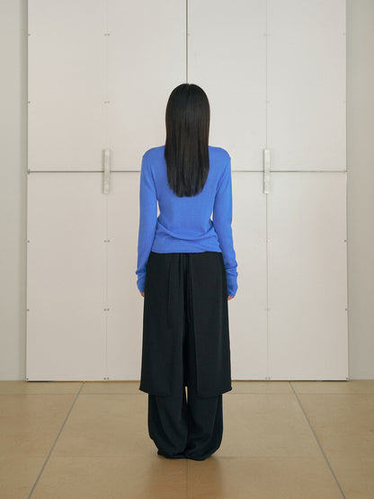 MARAN Henley Neck Pullover - Blue 商品画像16/21