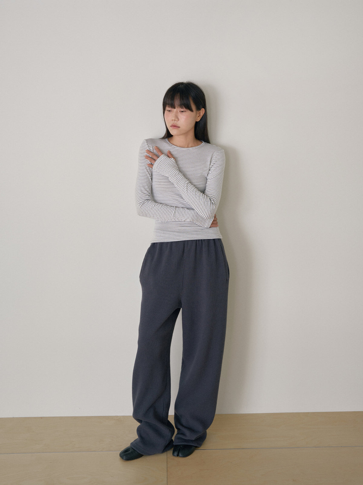 Rib Stripe Long Sleeve - Ivory 4