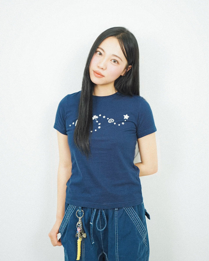 WAVE WAY TEE -NAVY 