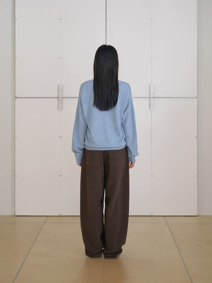 MARAN Cashmere Blend V-neck Pullover - Blue 商品画像20/21