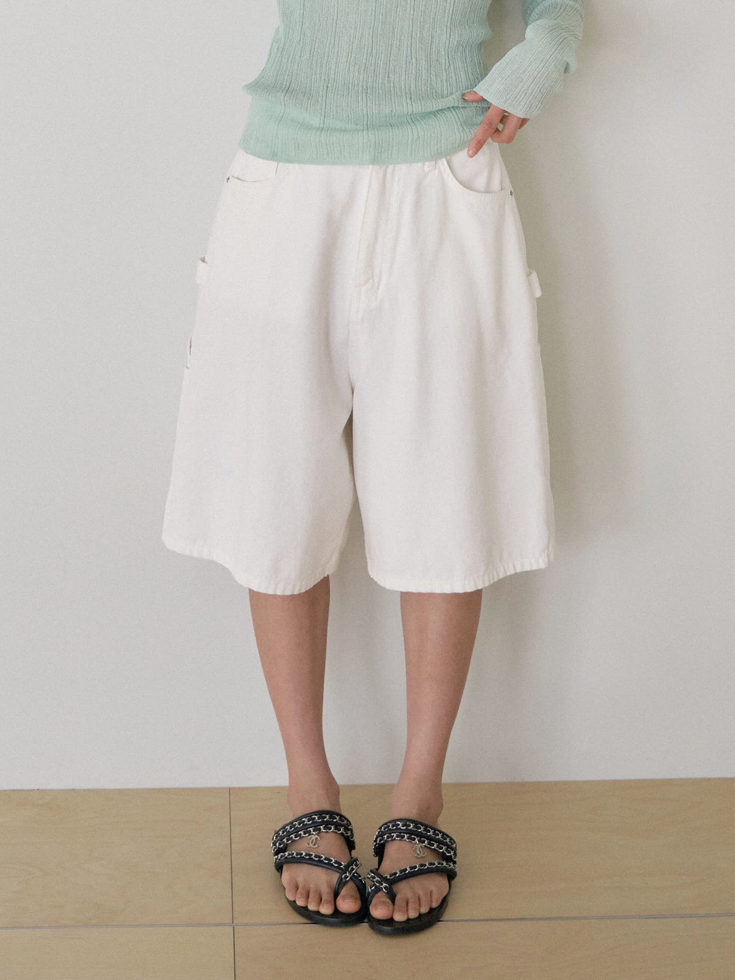 Oxford Work Half Pants - Ivory
