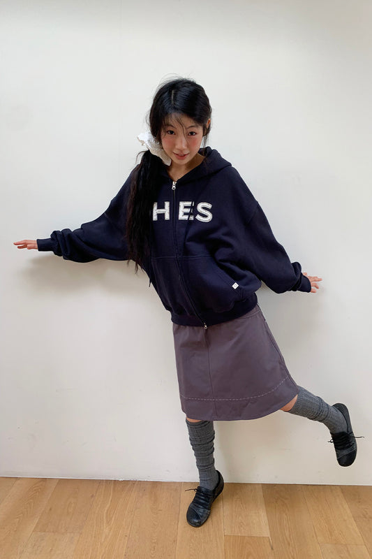 [9/22 予約配送] LOGO PATCH HOODED ZIP-UP, FLORAL NAVY