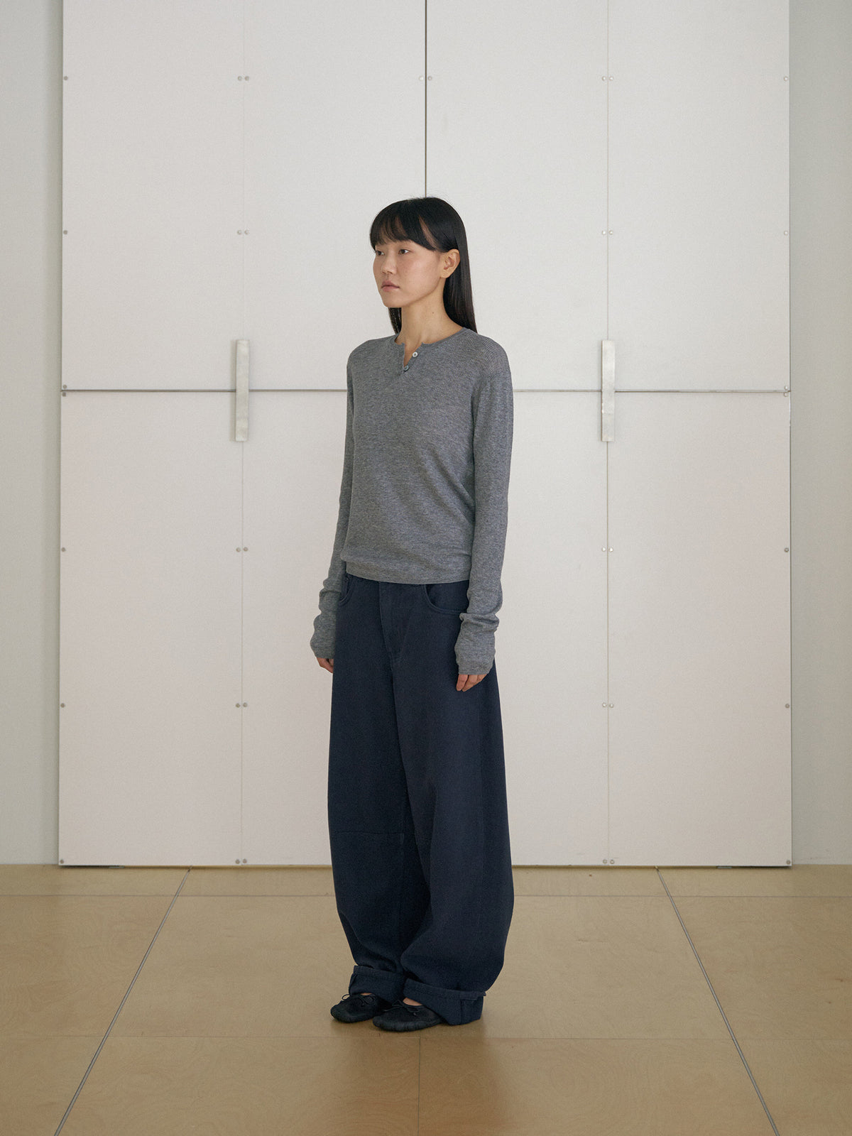 MARAN Henley Neck Pullover - Gray 商品画像15/21