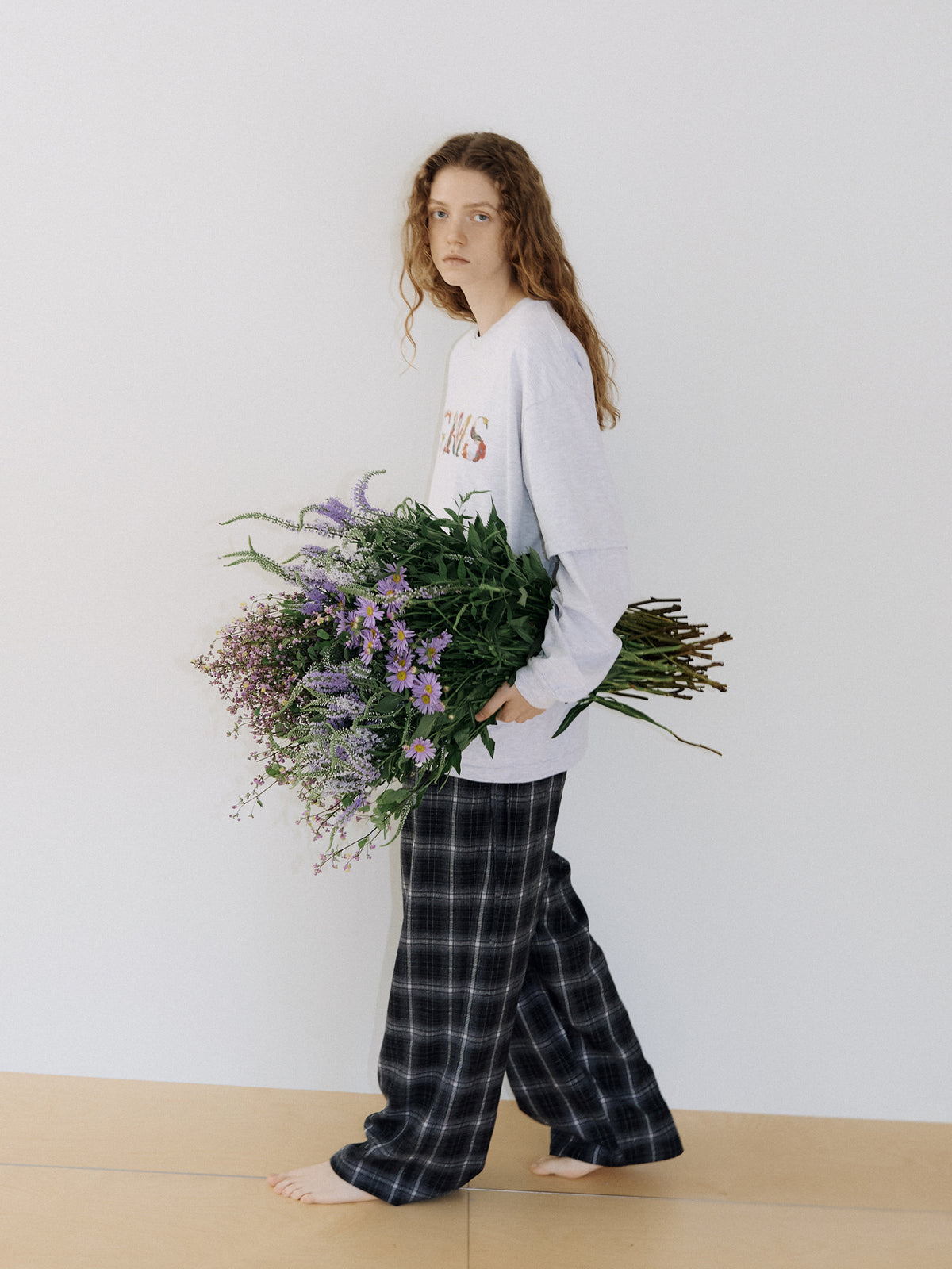Side String Check Pants - Black 3