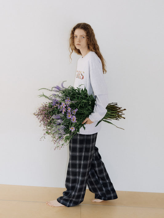 Side String Check Pants - Black 3