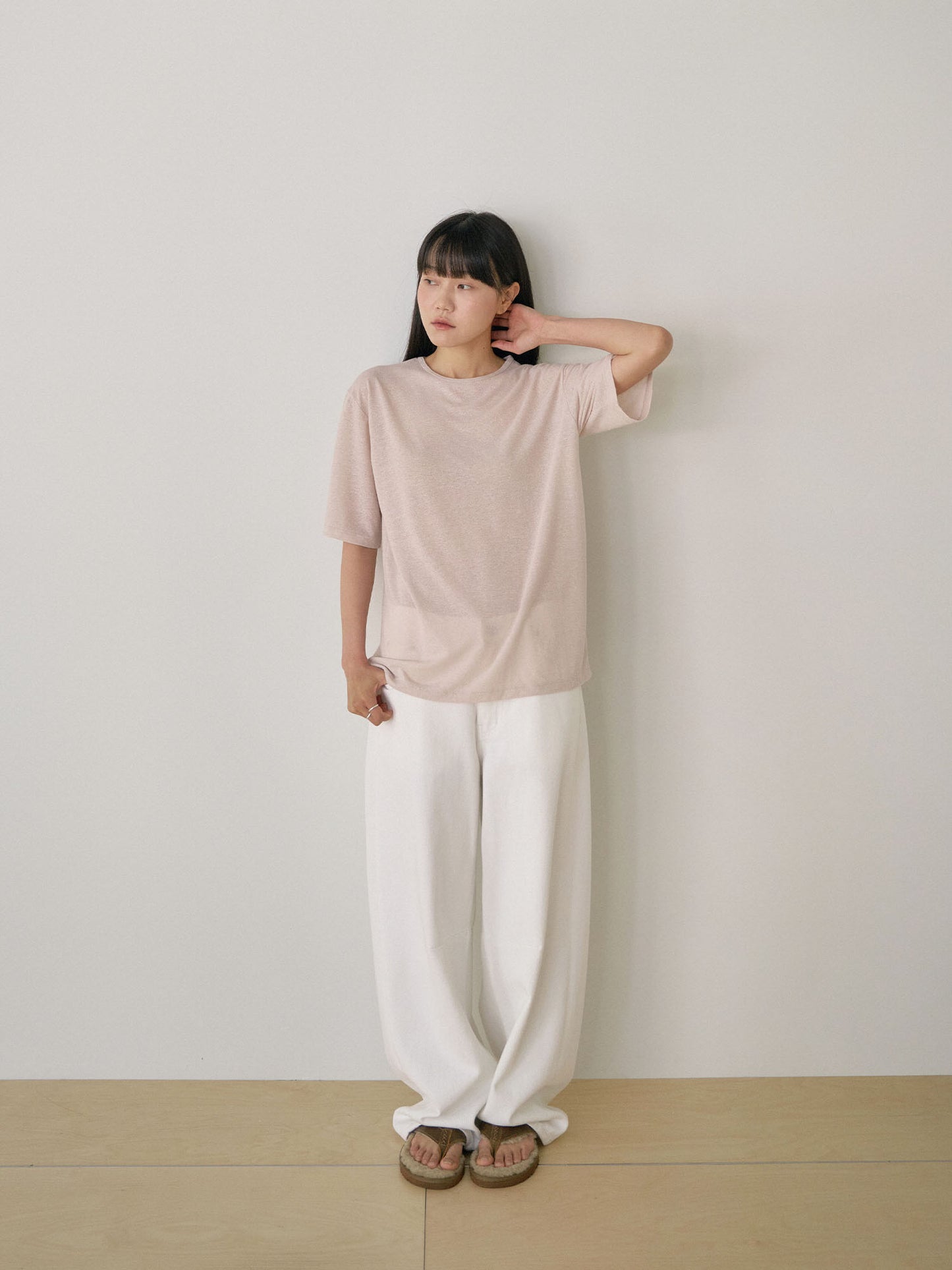 Linen Loose Short Sleeve - Beige