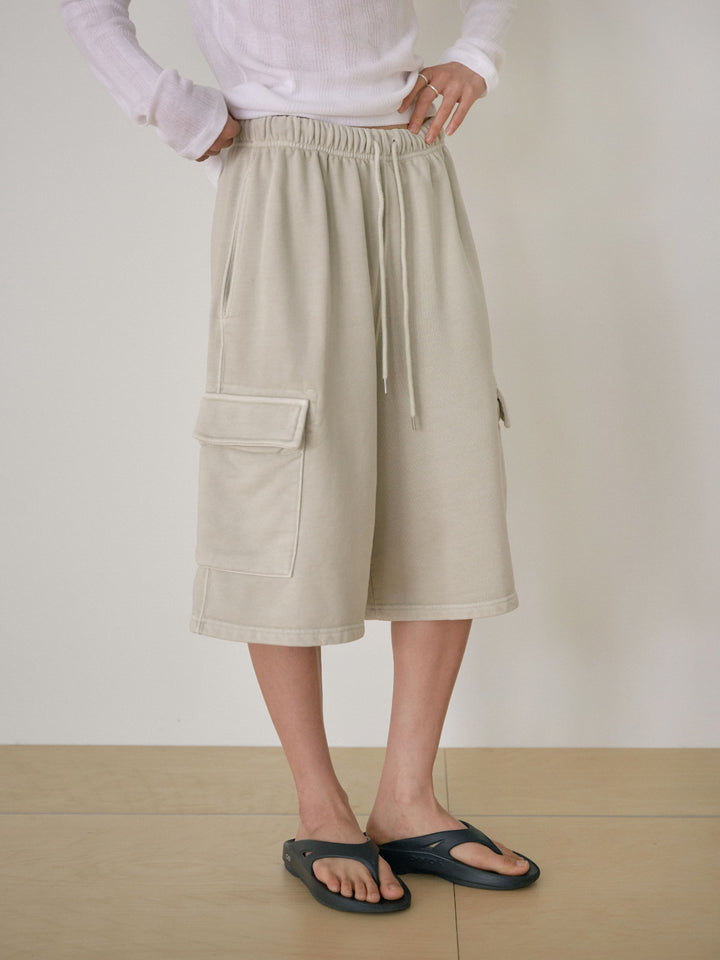 Pigment Cargo Half Pants - Beige