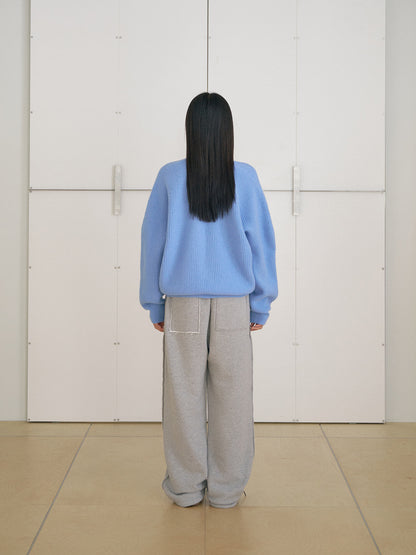 MARAN Wool V-neck Raglan Pullover - Blue 商品画像20/21