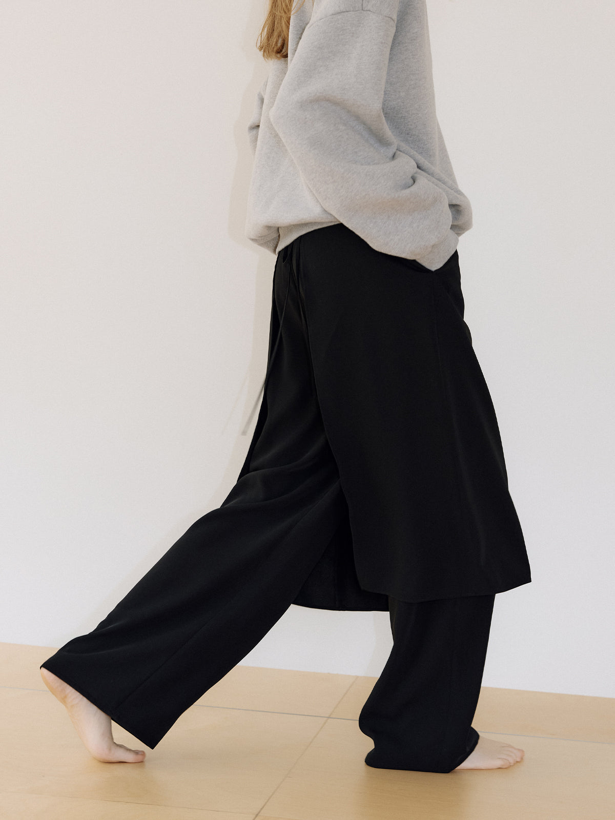 Skirt Overlay Pants - Black 3
