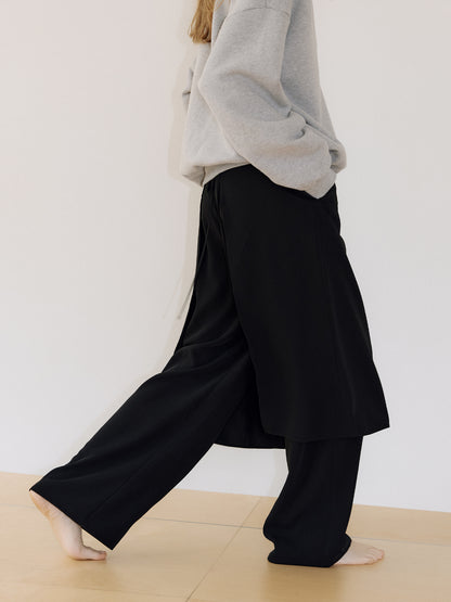Skirt Overlay Pants - Black 3