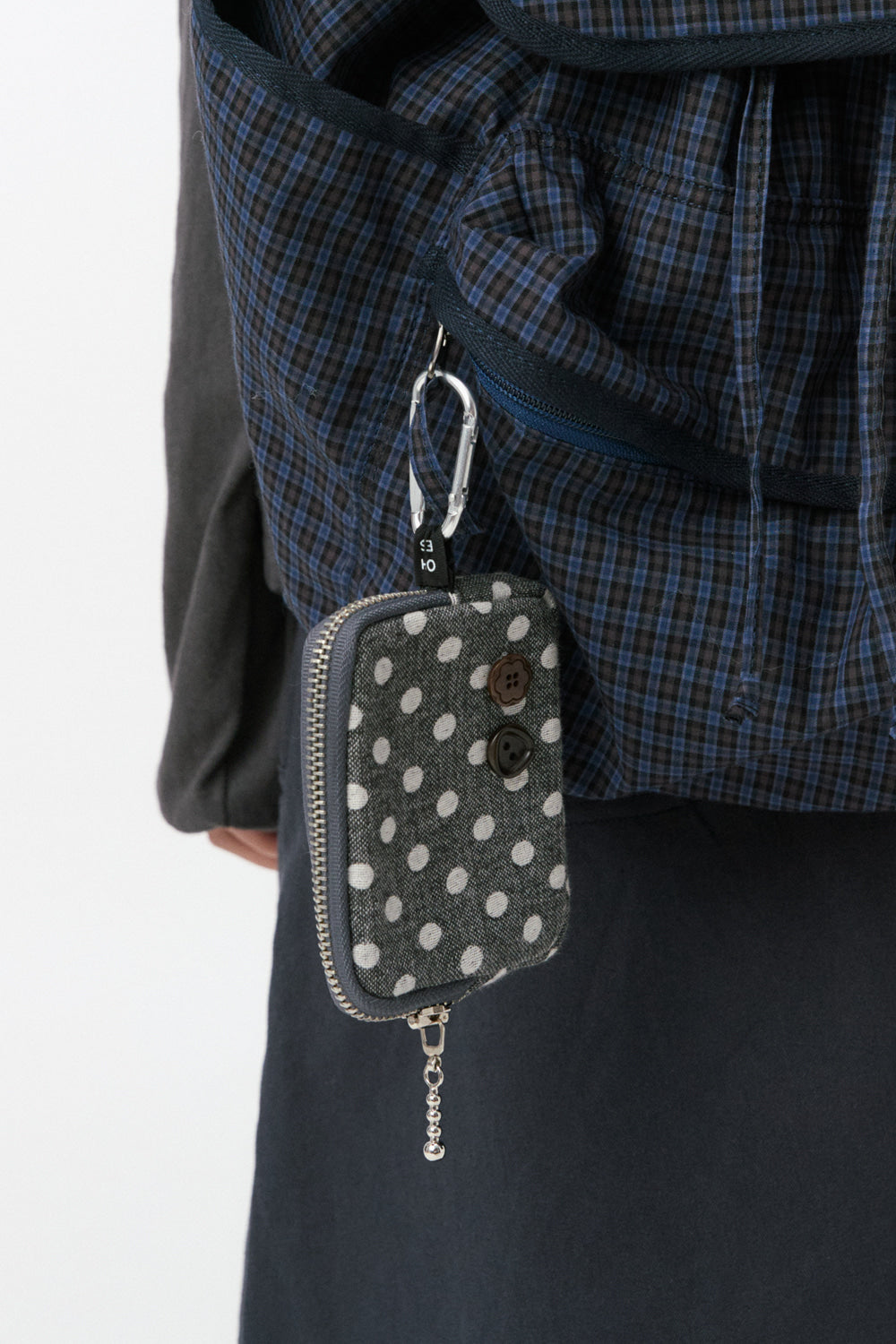 BUTTON POINT COIN WALLET, CHARCOAL DOT