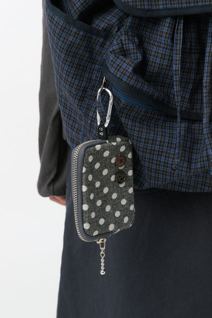 BUTTON POINT COIN WALLET, CHARCOAL DOT