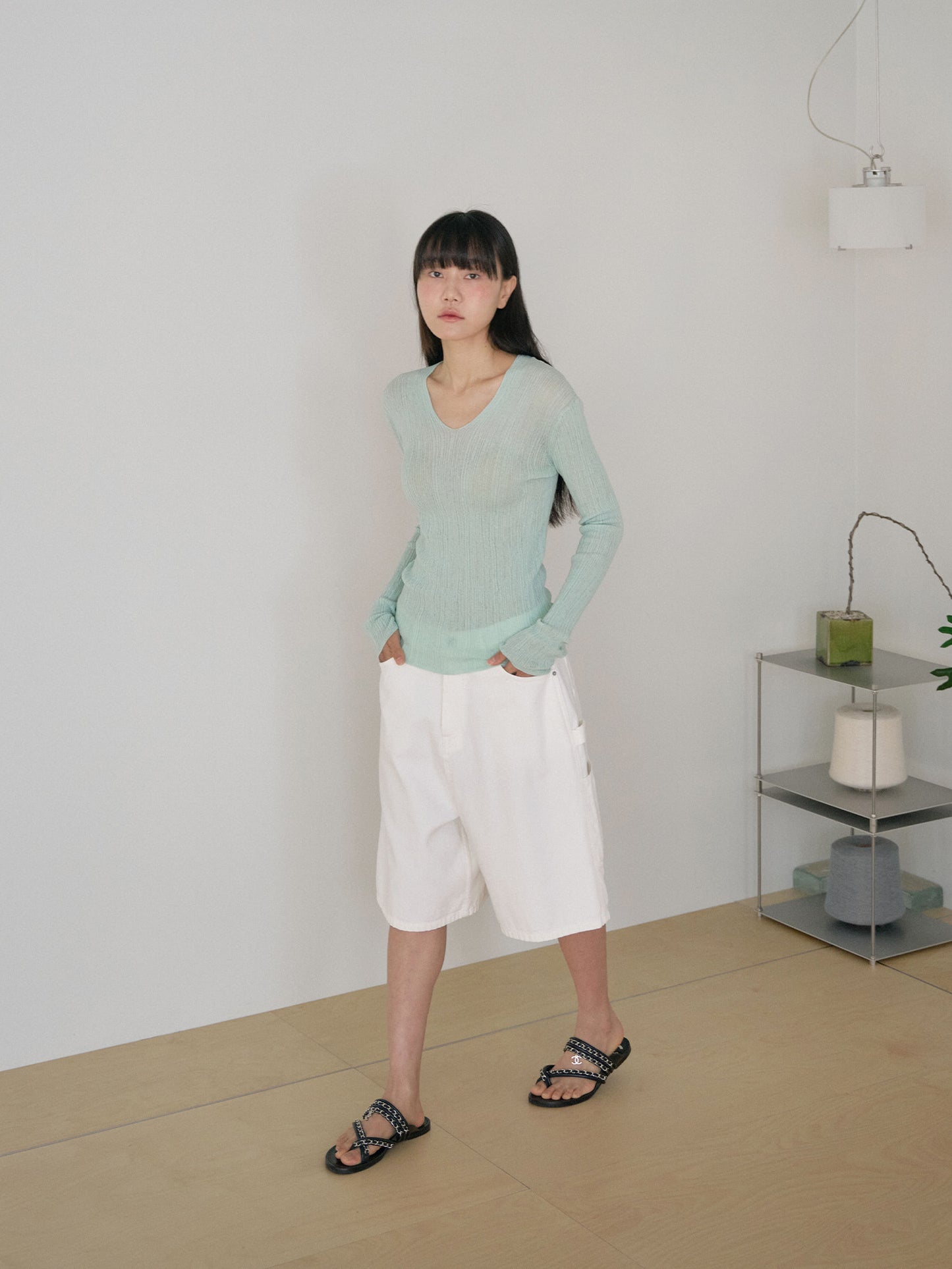 Oxford Work Half Pants - Ivory