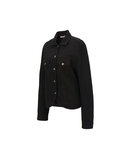 ROUNDED TRUCKER JACKET Black