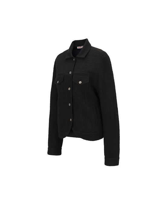 ROUNDED TRUCKER JACKET Black