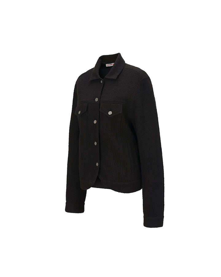 ROUNDED TRUCKER JACKET Black