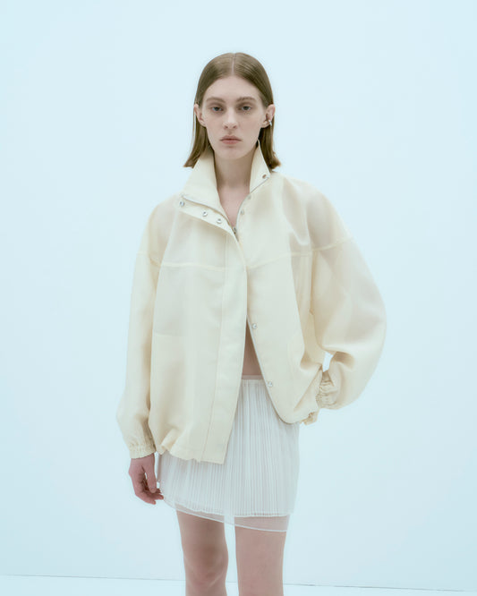 【ARIK. アリク】[25SS] ELBA oversized sheer bomber jacket Butter Cream