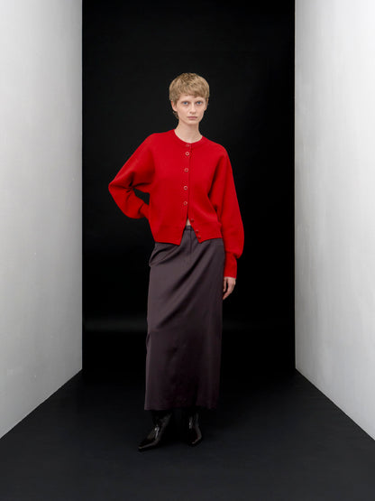 【ARIK. アリク AW】Lyra satin maxi skirt Plum Brown