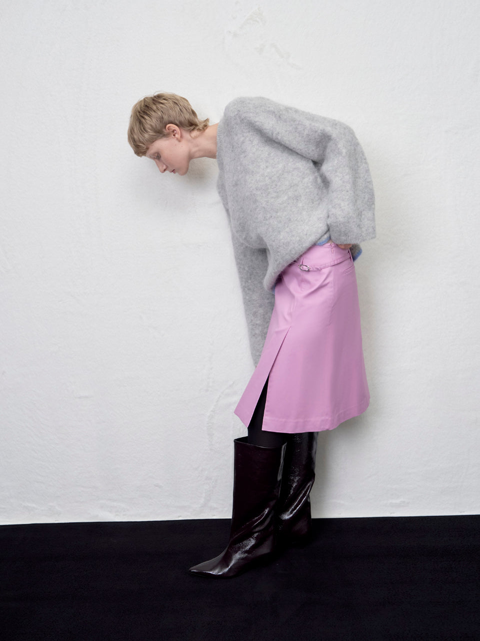 【ARIK. アリク AW】Fulu slit midi skirt Orchid Pink