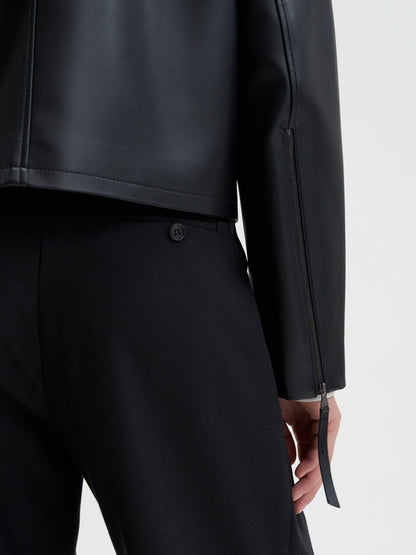 【MAGJAY】Slick Leather Jacket - Black
