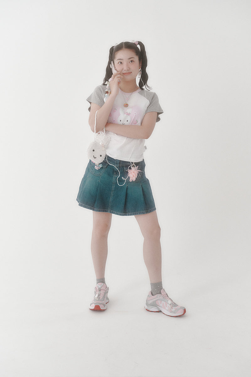 [X YOUNGART] Strawberry Seed Dot KIDDY Raglan T-Shirt