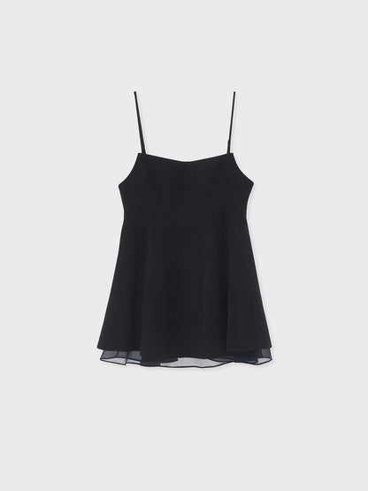 [ARIK.] [24SS] PISCES Layered panel sleeveless dress top Black