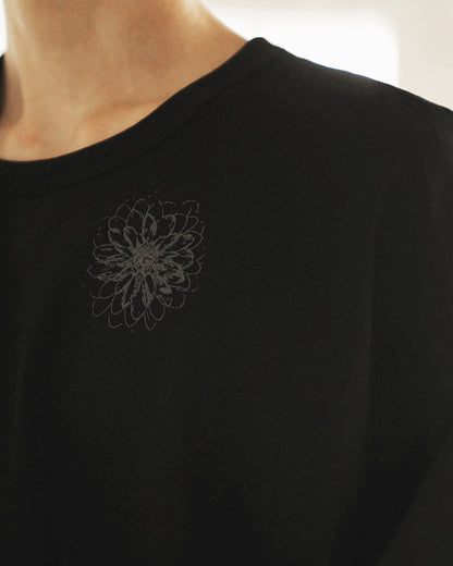 Flower Graphic T-Shirts (Recycled Fabric)_Black