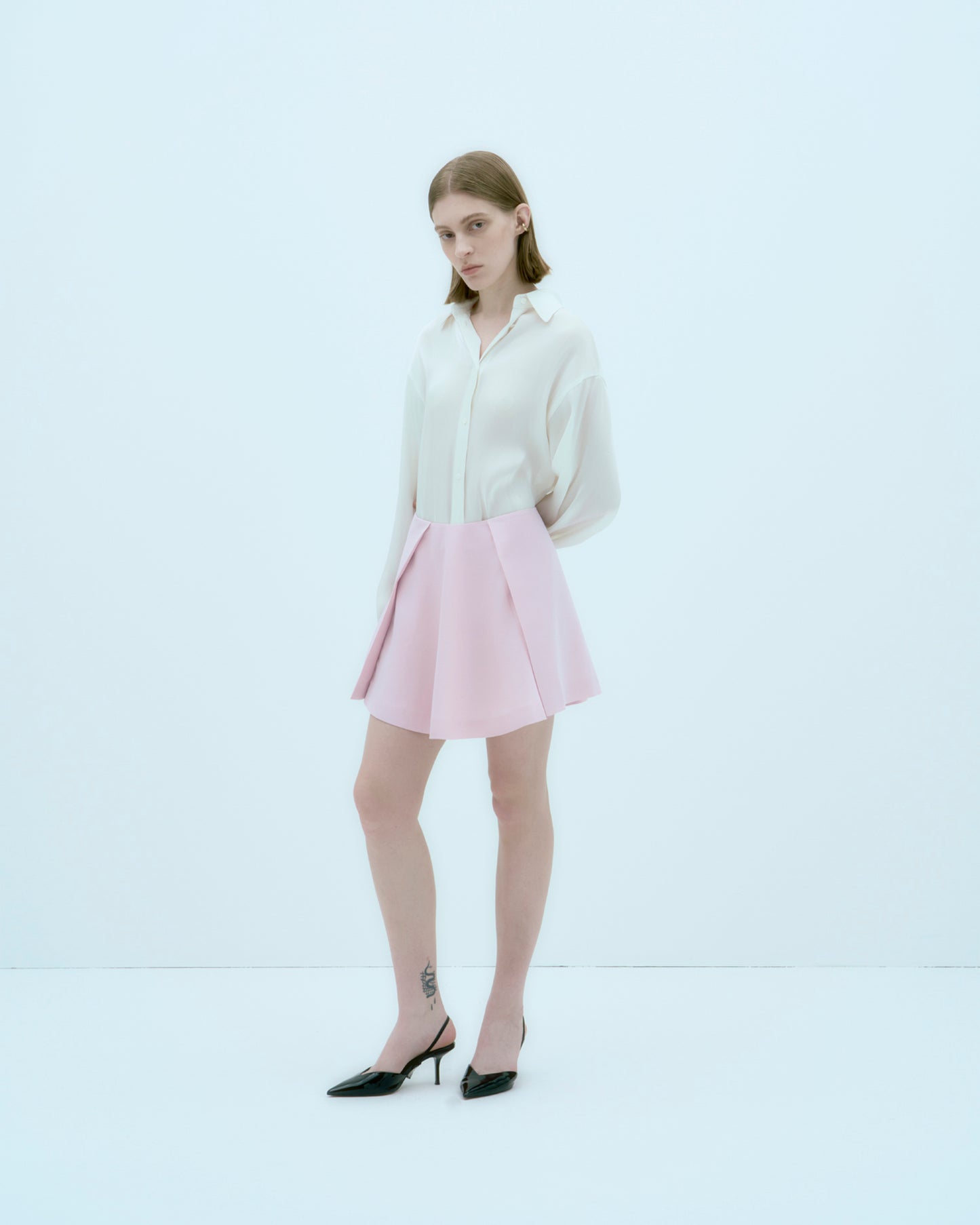 [ARIK.] [25SS] ALKES Panel flare skirt Orchid Pink