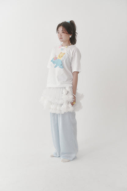 [X YOUNGART] JINI's Dolphin Ride Cubic T-shirt