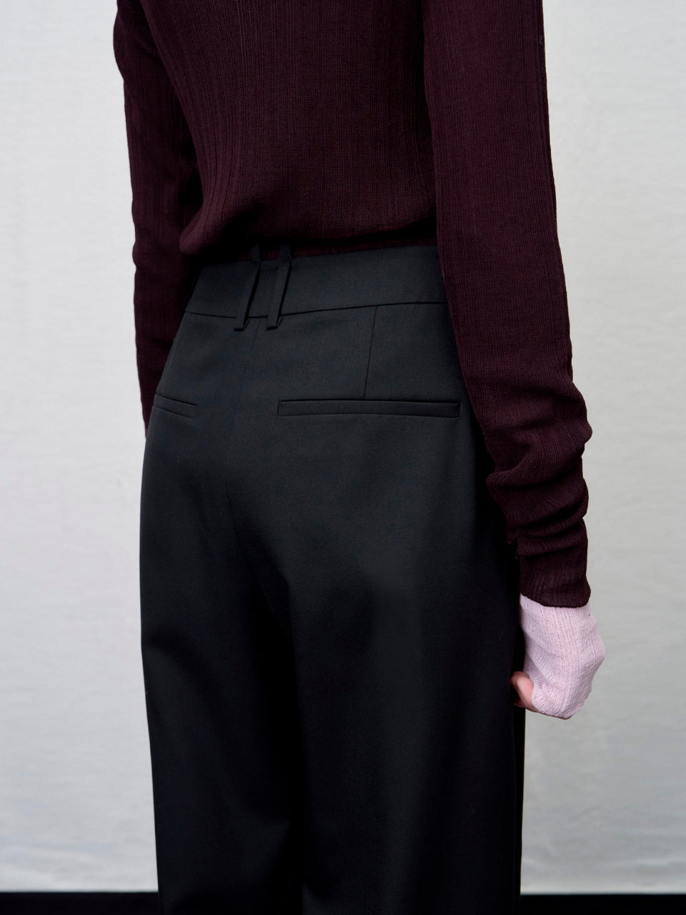 【ARIK. アリク AW】Tarius twisted belted wide pants Black