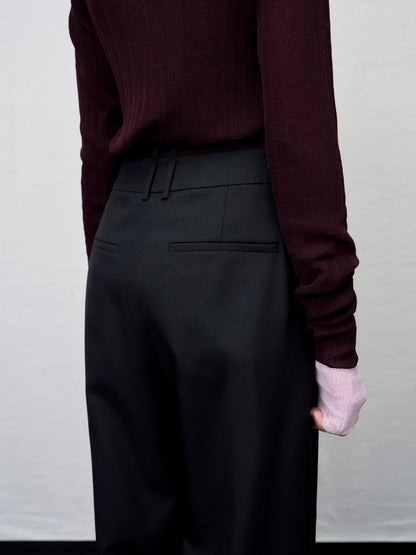 [ARIK. AW] Tarius twisted belted wide pants Black