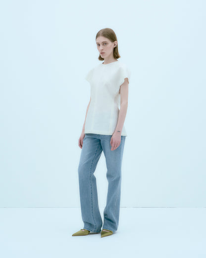 [ARIK.] [25SS] AIN silk blouse top Ivory