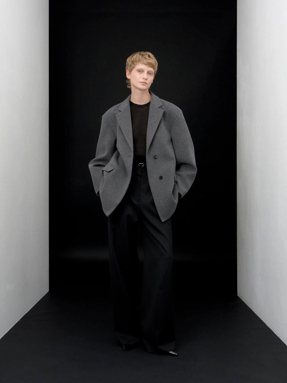 【ARIK. アリク AW】Sagit wool volume jacket Melange grey