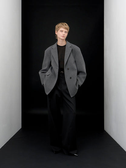 【ARIK. アリク AW】Sagit wool volume jacket Melange grey