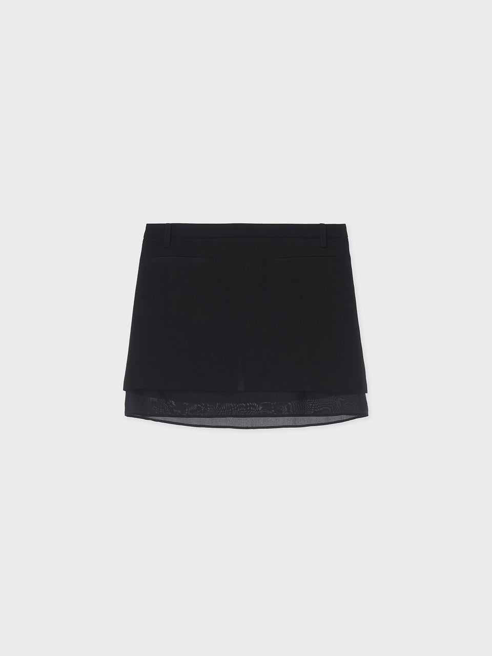 ARIK. [24SS] SAMAKAH Layered mini skirt Black
