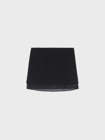 ARIK. [24SS] SAMAKAH Layered mini skirt Black