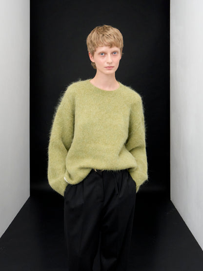 [ARIK. Arik AW] Shaula boxy alpaca knit jumper Moss Green