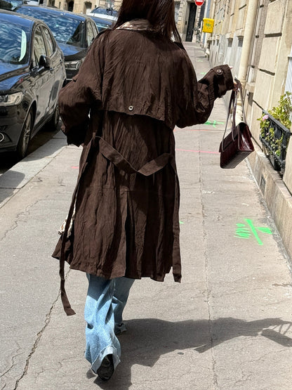 Suede Inkle Trench Coat