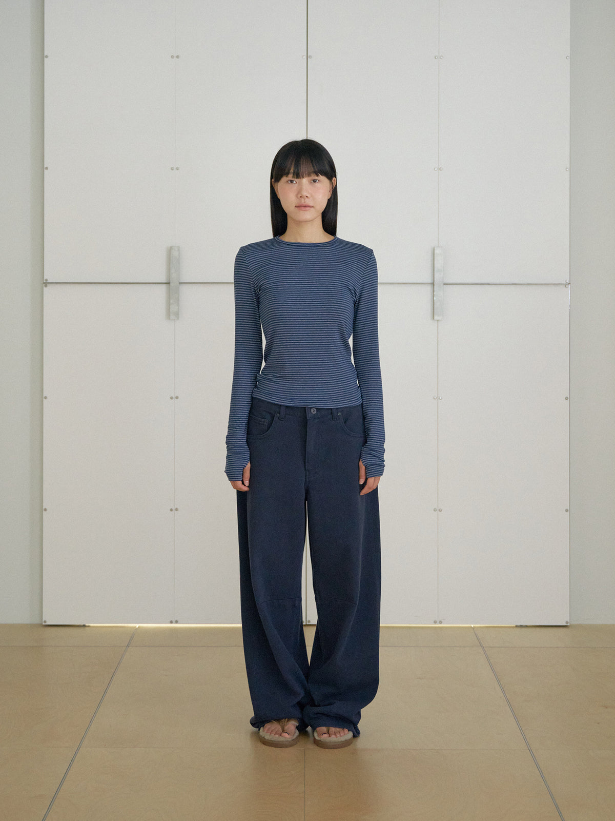MARAN Rib Stripe Long Sleeve - Navy 商品画像13/21