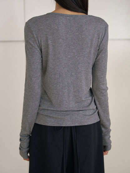 MARAN Finger Hole Long Sleeve - Charcoal 商品画像13/21