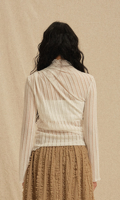 See-through Turtleneck T-shirts Ivory (SS Version)