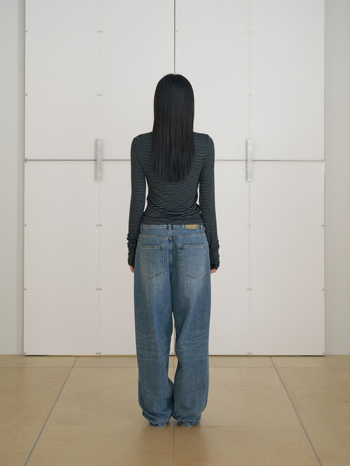 Rib Stripe Long Sleeve - Black 12