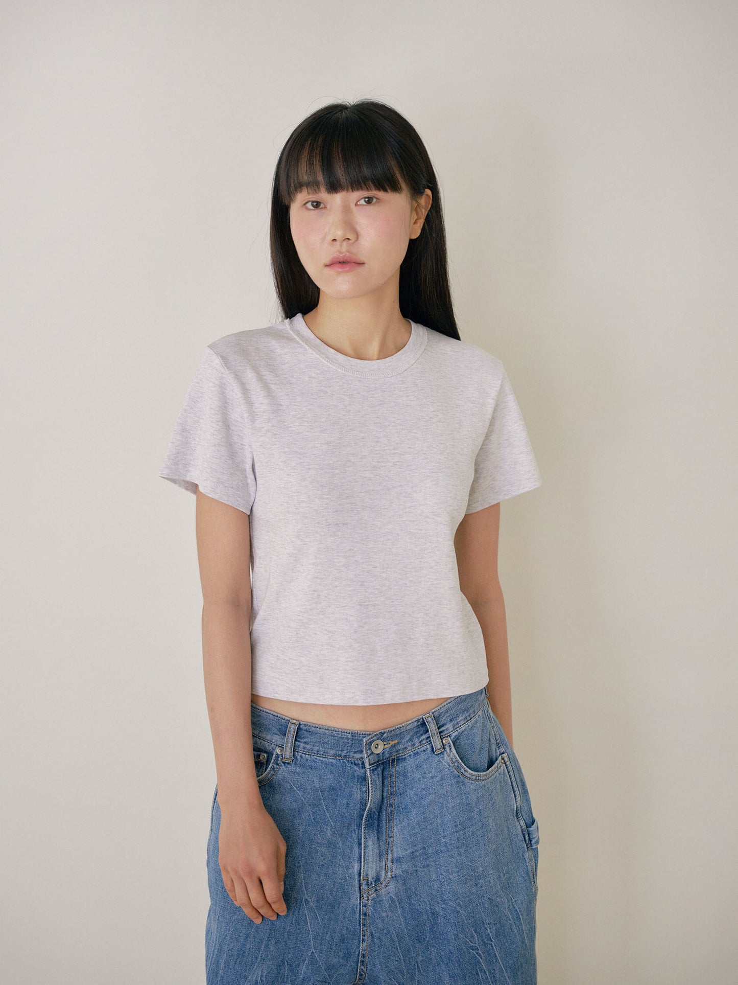 Soft Rib Short Sleeve - Light Gray